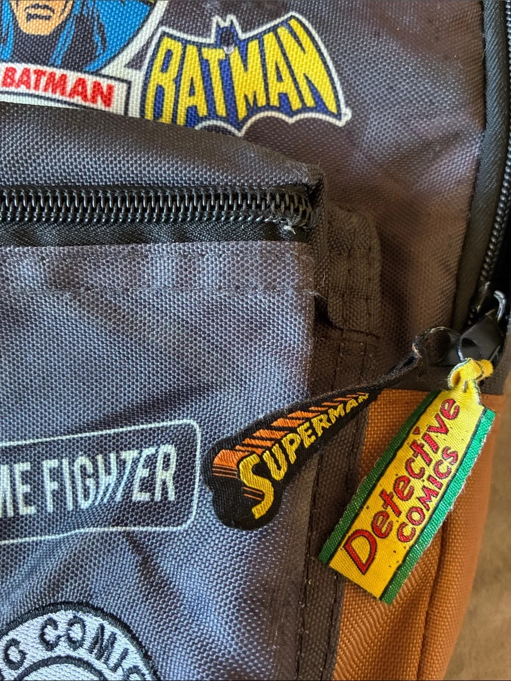DC Comics Black and Brown Batman Sticker Backpack
